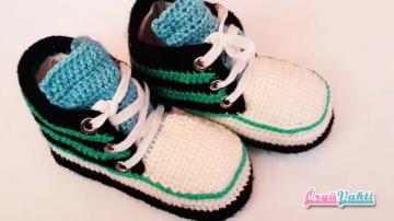 Bağcıklı Spor Ayakkabı Bebek Patik Modeli Yapılışı Anlatımlı Videolu