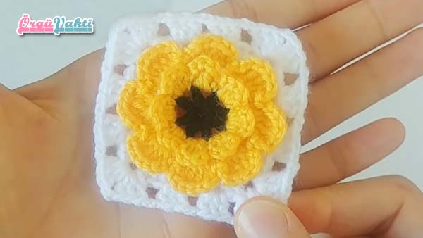 Çiçekli Battaniye Motifi Yapımı Videolu Anlatımlı