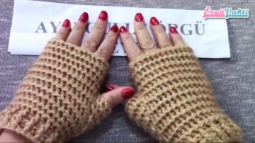 Parmaksız Tığ İşi Eldiven Yapılışı Türkçe Anlatımlı Videolu