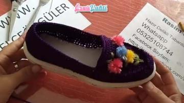 Ponponlu Makosen Ayakkabı Patik Modeli Yapımı Türkçe Anlatımlı Videolu