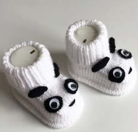 Şişle Panda Figürlü Bebek Patik Modeli Yapımı